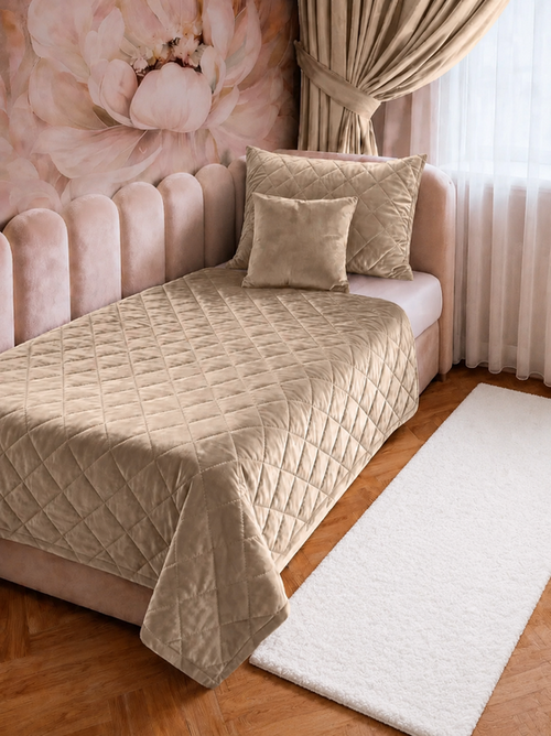 Покрывало стеганое велюровое MONACO Decor Magic, MINI, IVORY <MINI, 120*200, детские, IVORY>