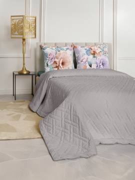 Покрывало стеганое велюровое ADRIA Decor Magic, GRANDE, DOVE<GRANDE, 240*260, Евро-макси, DOVE>
