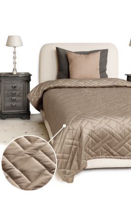 Покрывало стеганое велюровое ADRIA Decor Magic, GRANDE, BEIGE<GRANDE, 240*260, Евро-макси, BEIGE>