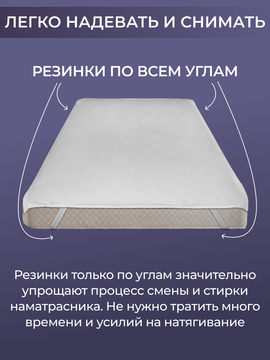 Наматрасник водонепроницаемый с резинками по углам Реноме