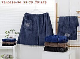 Полотенце-Сауна мужская 7540236 микрофибра 7Я<75*140+35*75>