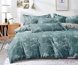 КПБ поплин Оливковая коллекция с простыней на резинке Реноме 